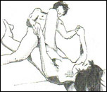 another position with an enjoyable view... holding hands tightly is essential for leverage, and can be quite exciting.